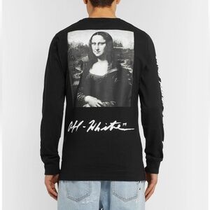 Off White Mens Mona Lisa Sweatshirt Black White XS